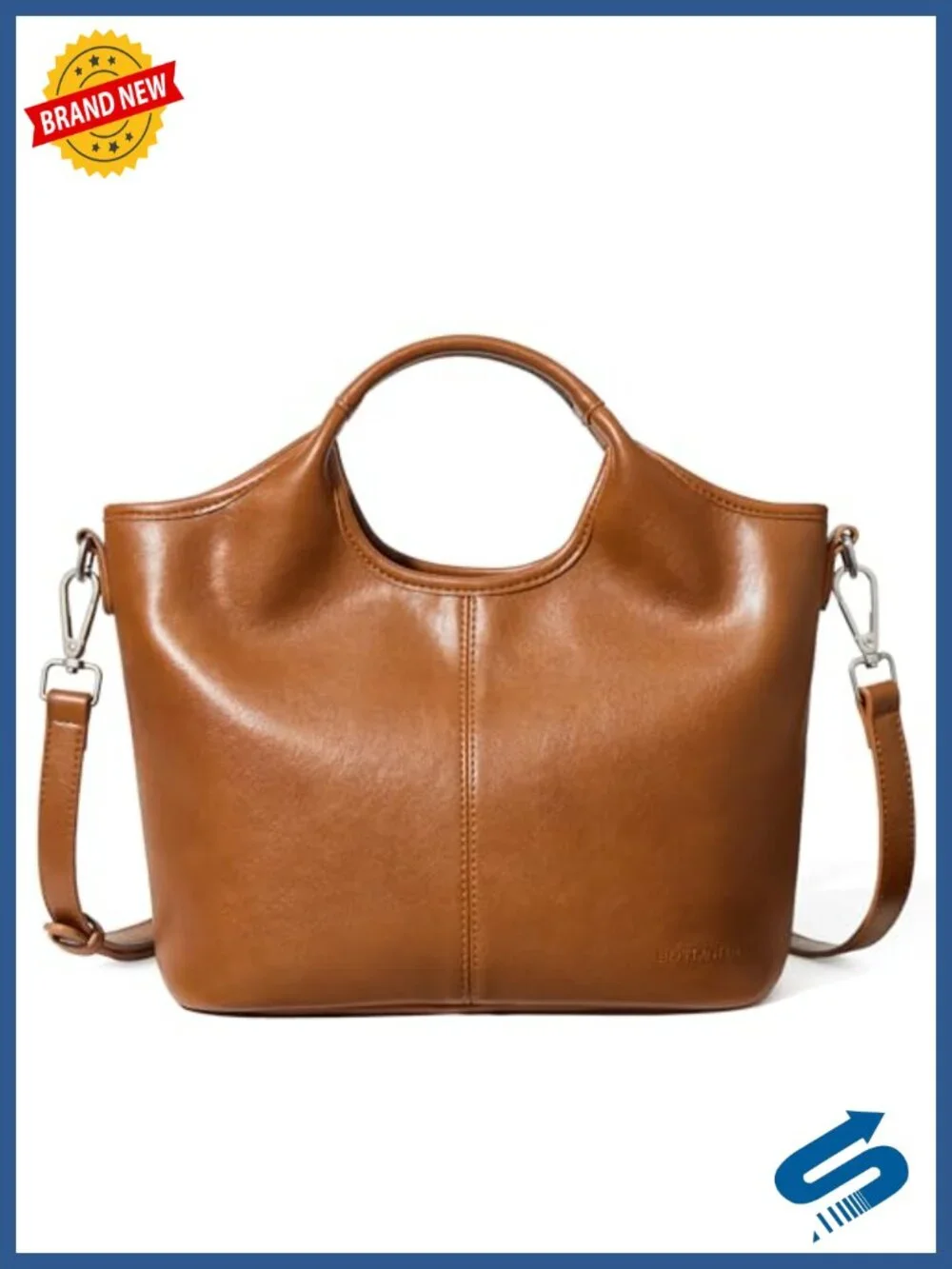 Vegan Leather Crossbody Satchel Purse with Adjustable Strap